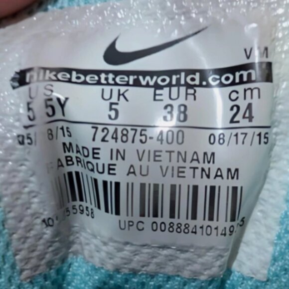 Nike Air Max 90 Frozen 724875-400 Sz 5.5Y Youth Used Elsa Snowflake Blue Green - Picture 6 of 7